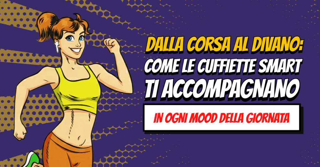 Dalla corsa al divano, immagine stilizzata di ragazza sportiva