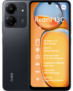 Xiaomi Redmi 13C 128 GB + 4 GB Black EUROPA