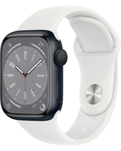 Apple Watch Series 8 GPS 41mm Alluminio Mezzanotte - Cinturino Sport Bianco - No Brand ITA