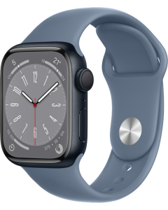 Apple Watch Series 8 GPS 41mm Alluminio Mezzanotte - Cinturino Sport Blu Ardesia - No Brand EU