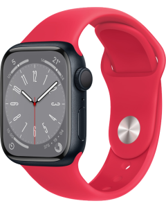 Apple Watch Series 8 GPS 41mm Alluminio Mezzanotte - Cinturino Sport Rosso- No Brand ITA