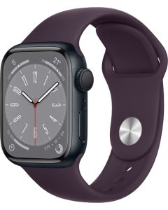 Apple Watch Series 8 GPS 45mm Alluminio Mezzanotte - Cinturino Sport Viola Sambuco - No Brand ITA