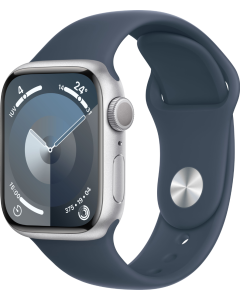 Apple Watch Series 9 GPS 45mm Alluminio Argento - Cinturino Sport Blu Tempesta - Taglia ML - No Brand EU