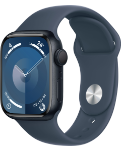 Apple Watch Series 9 GPS 41mm Alluminio Mezzanotte - Cinturino Sport Blu Tempesta - Taglia ML - No Brand EU