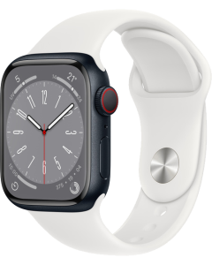 Apple Watch Series 8 GPS + CELLULAR 41mm Alluminio Mezzanotte - Cinturino Bianco - No Brand ITA