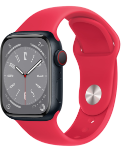 Apple Watch Series 8 GPS + CELLULAR 45mm Alluminio Mezzanotte - Cinturino Rosso - No Brand ITA