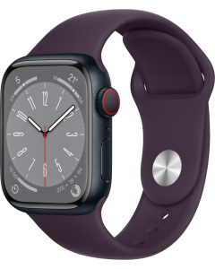 Apple Watch Series 8 GPS + CELLULAR 41mm Alluminio Mezzanotte - Cinturino Viola Sambuco  - No Brand ITA