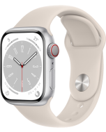 Apple Watch Series 8 GPS + CELLULAR 41mm Alluminio Argento - Cinturino Sport Galassia - No Brand EU