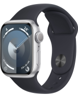Apple Watch Series 9 GPS 41mm Alluminio Argento - Cinturino Sport Mezzanotte - Taglia ML - No Brand EU