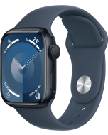 Apple Watch Series 9 GPS 41mm Alluminio Mezzanotte - Cinturino Sport Blu Tempesta - Taglia SM - No Brand EU