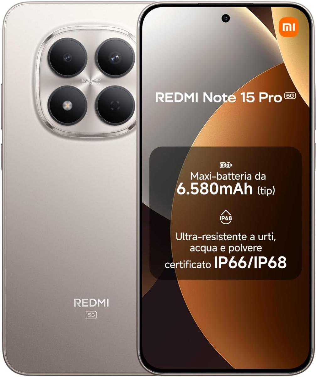 Xiaomi Xiaomi Redmi Note 15 Pro 5G 256 GB + 8 GB Titanium EUROPA