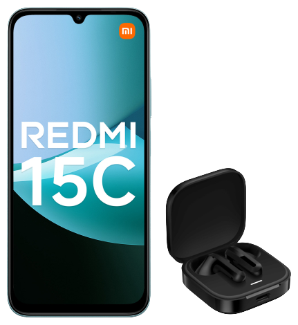 Xiaomi Xiaomi Redmi 15C 4G + BUDS 6 ACTIVE BUNDLE 128 GB 4 GB Mint Green TIM ITALIA