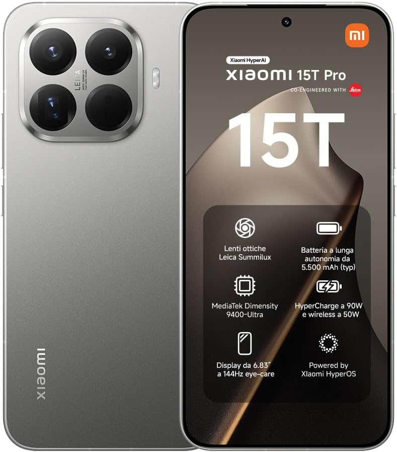 Xiaomi Xiaomi 15T Pro 1 TB + 12 GB Titanium Gray EUROPA